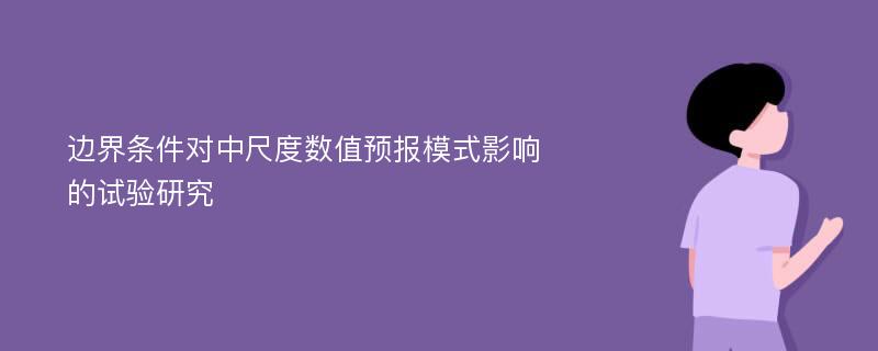 边界条件对中尺度数值预报模式影响的试验研究