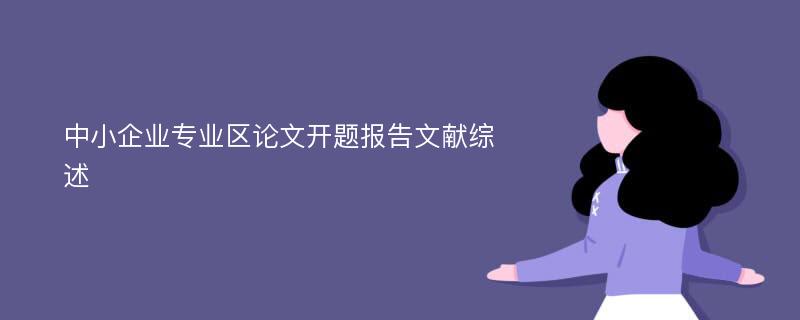 中小企业专业区论文开题报告文献综述