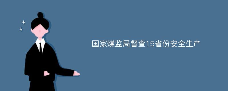 国家煤监局督查15省份安全生产