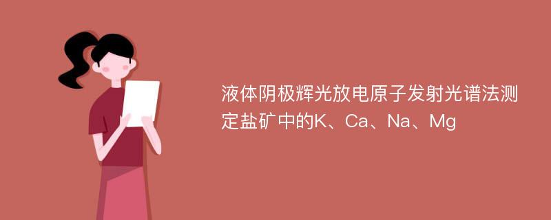 液体阴极辉光放电原子发射光谱法测定盐矿中的K、Ca、Na、Mg