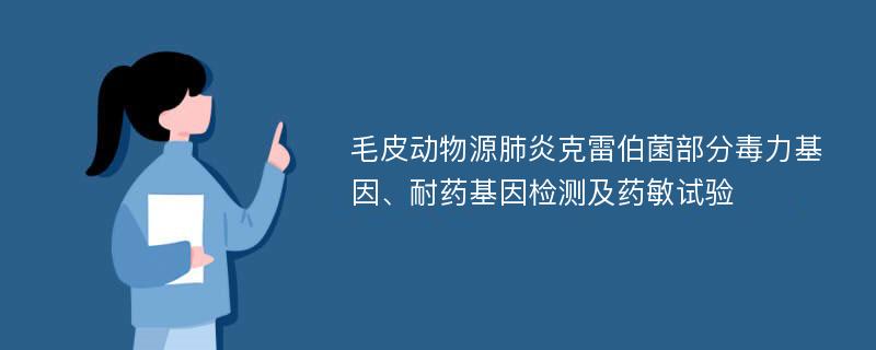 毛皮动物源肺炎克雷伯菌部分毒力基因、耐药基因检测及药敏试验