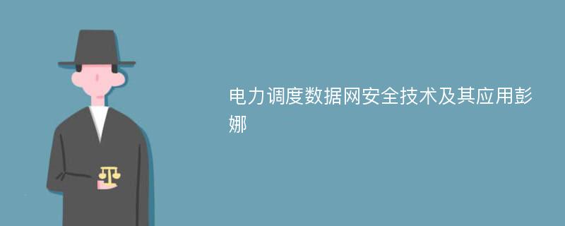 电力调度数据网安全技术及其应用彭娜