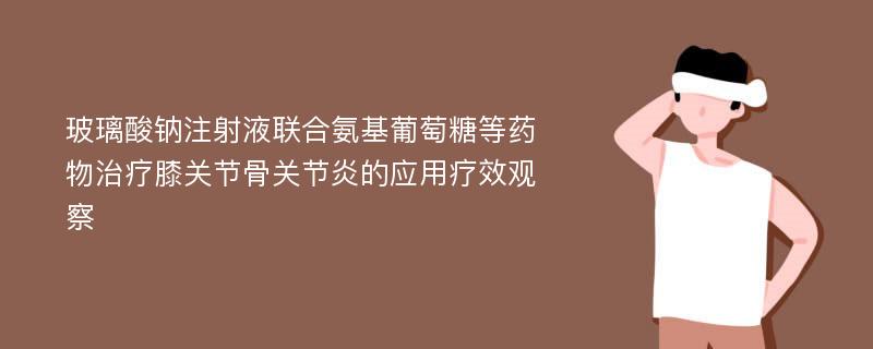 玻璃酸钠注射液联合氨基葡萄糖等药物治疗膝关节骨关节炎的应用疗效观察