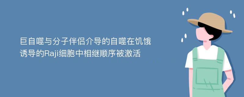 巨自噬与分子伴侣介导的自噬在饥饿诱导的Raji细胞中相继顺序被激活