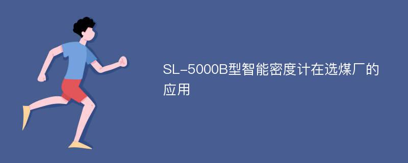 SL-5000B型智能密度计在选煤厂的应用