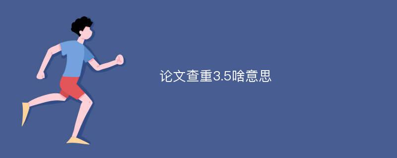 论文查重3.5啥意思