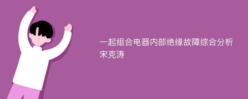 一起组合电器内部绝缘故障综合分析宋克涛