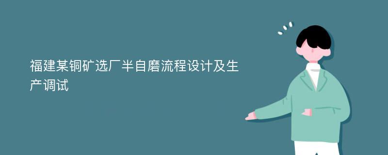 福建某铜矿选厂半自磨流程设计及生产调试