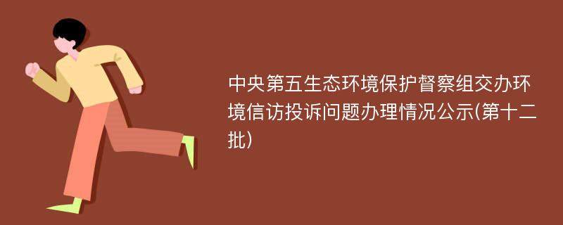 中央第五生态环境保护督察组交办环境信访投诉问题办理情况公示(第十二批)