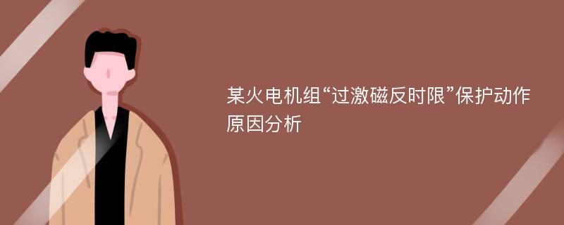 某火电机组“过激磁反时限”保护动作原因分析