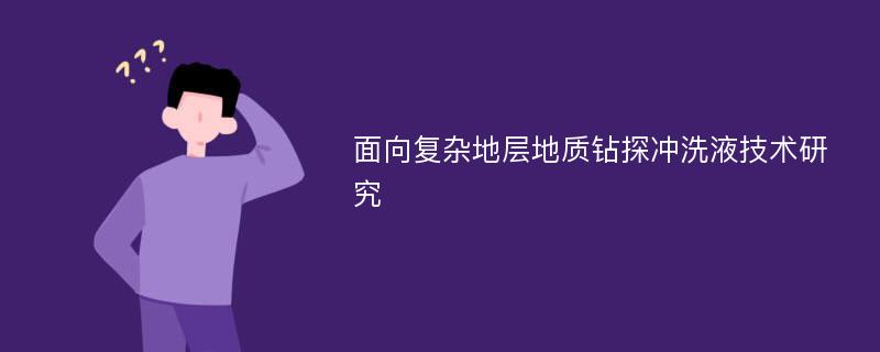 面向复杂地层地质钻探冲洗液技术研究