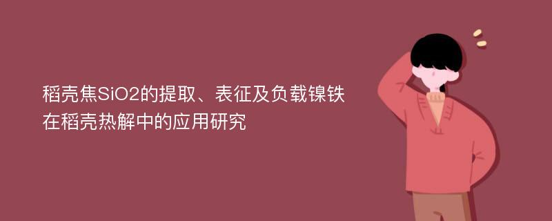 稻壳焦SiO2的提取、表征及负载镍铁在稻壳热解中的应用研究