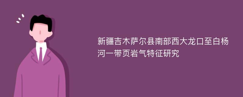 新疆吉木萨尔县南部西大龙口至白杨河一带页岩气特征研究