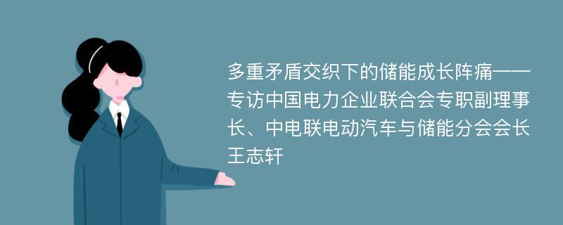 多重矛盾交织下的储能成长阵痛——专访中国电力企业联合会专职副理事长、中电联电动汽车与储能分会会长王志轩