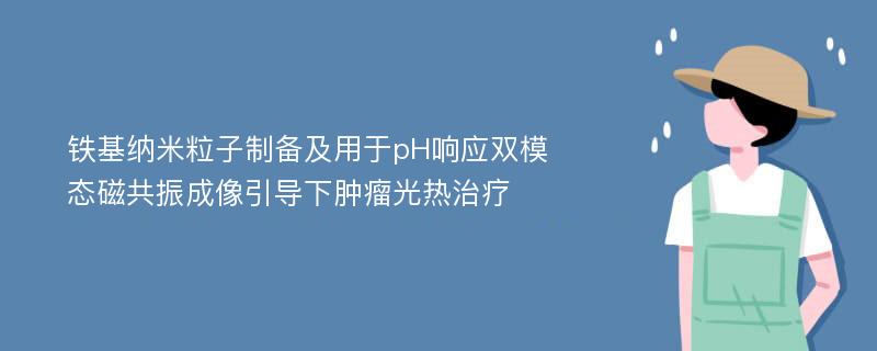 铁基纳米粒子制备及用于pH响应双模态磁共振成像引导下肿瘤光热治疗