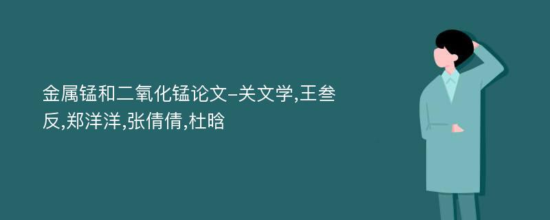 金属锰和二氧化锰论文-关文学,王叁反,郑洋洋,张倩倩,杜晗