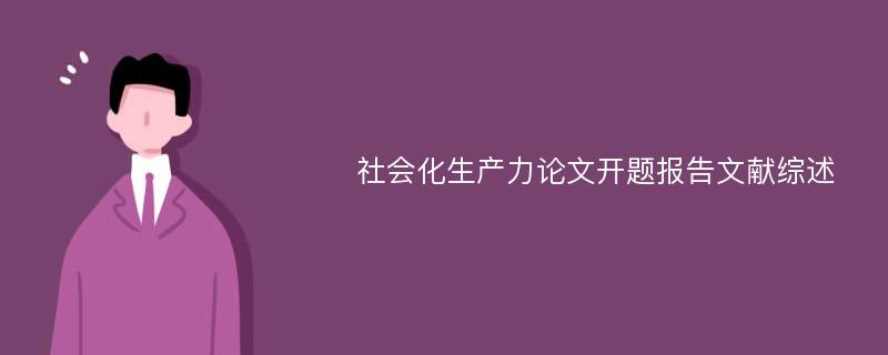 社会化生产力论文开题报告文献综述