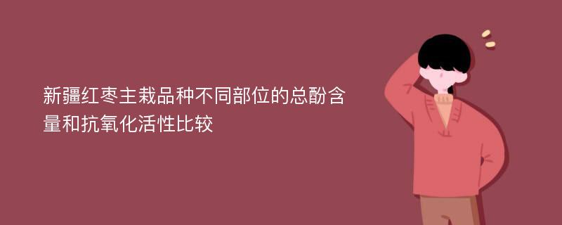 新疆红枣主栽品种不同部位的总酚含量和抗氧化活性比较