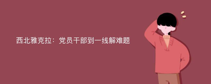 西北雅克拉：党员干部到一线解难题