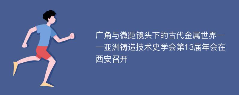 广角与微距镜头下的古代金属世界——亚洲铸造技术史学会第13届年会在西安召开