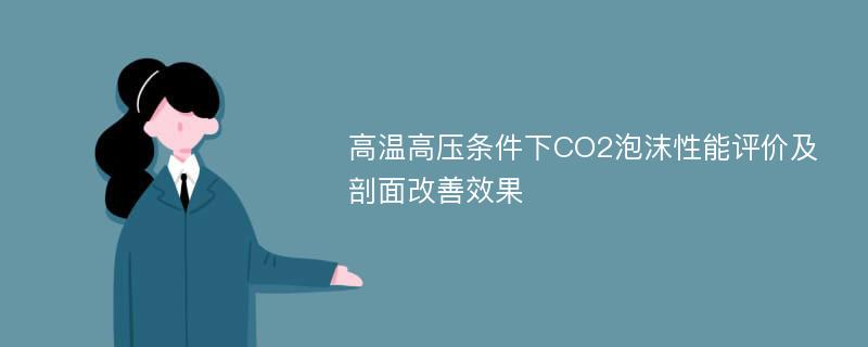 高温高压条件下CO2泡沫性能评价及剖面改善效果