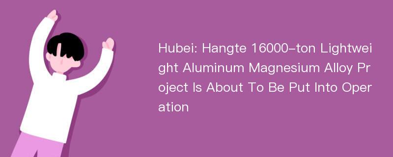 Hubei: Hangte 16000-ton Lightweight Aluminum Magnesium Alloy Project Is About To Be Put Into Operation