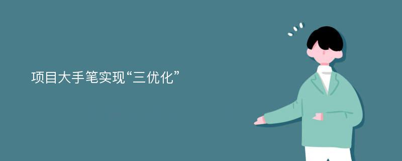 项目大手笔实现“三优化”