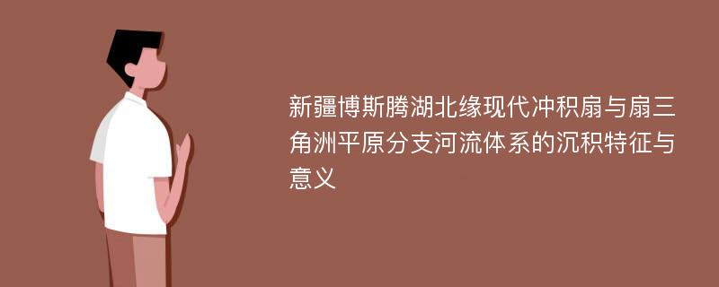 新疆博斯腾湖北缘现代冲积扇与扇三角洲平原分支河流体系的沉积特征与意义