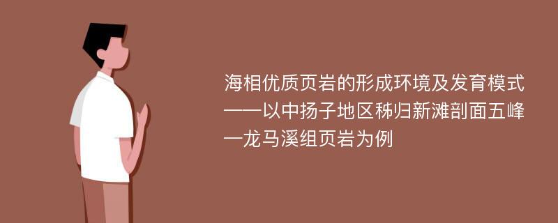 海相优质页岩的形成环境及发育模式——以中扬子地区秭归新滩剖面五峰—龙马溪组页岩为例