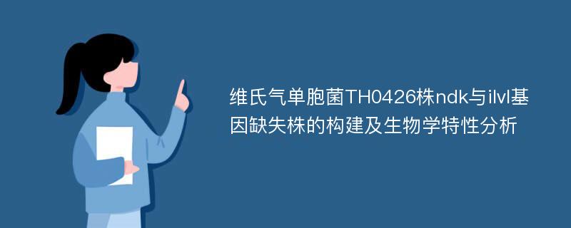 维氏气单胞菌TH0426株ndk与ilvI基因缺失株的构建及生物学特性分析