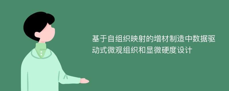 基于自组织映射的增材制造中数据驱动式微观组织和显微硬度设计