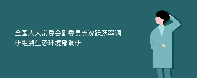 全国人大常委会副委员长沈跃跃率调研组到生态环境部调研