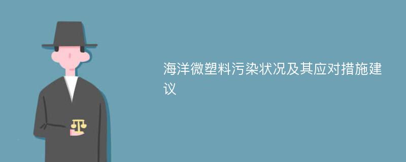 海洋微塑料污染状况及其应对措施建议