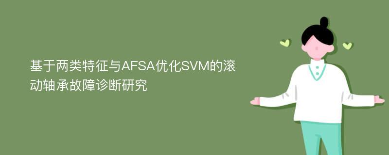 基于两类特征与AFSA优化SVM的滚动轴承故障诊断研究