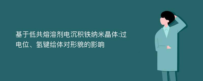 基于低共熔溶剂电沉积铁纳米晶体:过电位、氢键给体对形貌的影响