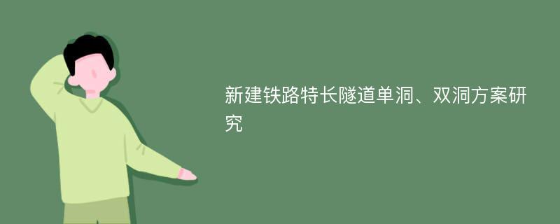 新建铁路特长隧道单洞、双洞方案研究