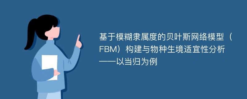 基于模糊隶属度的贝叶斯网络模型（FBM）构建与物种生境适宜性分析 ——以当归为例