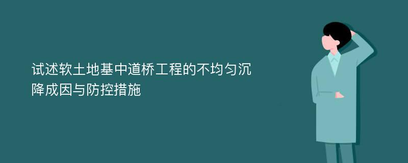 试述软土地基中道桥工程的不均匀沉降成因与防控措施