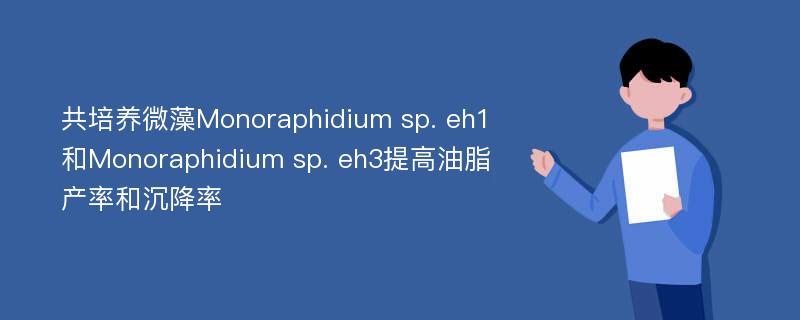 共培养微藻Monoraphidium sp. eh1和Monoraphidium sp. eh3提高油脂产率和沉降率