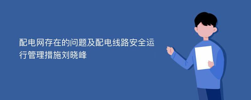 配电网存在的问题及配电线路安全运行管理措施刘晓峰