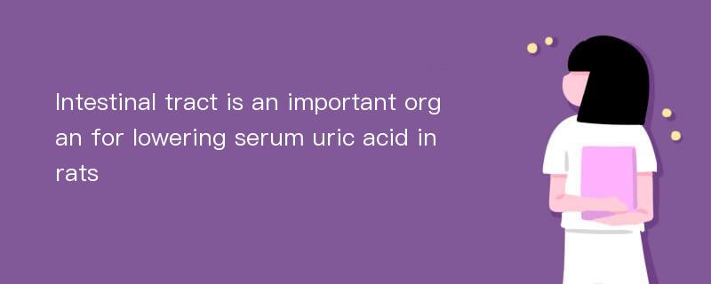 Intestinal tract is an important organ for lowering serum uric acid in rats