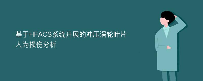 基于HFACS系统开展的冲压涡轮叶片人为损伤分析