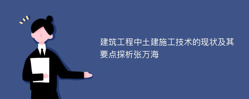 建筑工程中土建施工技术的现状及其要点探析张万海