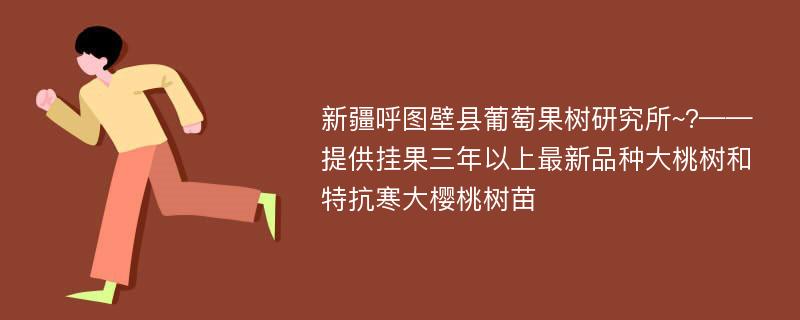 新疆呼图壁县葡萄果树研究所~?——提供挂果三年以上最新品种大桃树和特抗寒大樱桃树苗