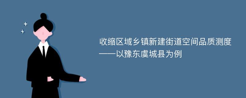 收缩区域乡镇新建街道空间品质测度——以豫东虞城县为例