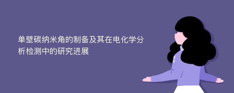 单壁碳纳米角的制备及其在电化学分析检测中的研究进展