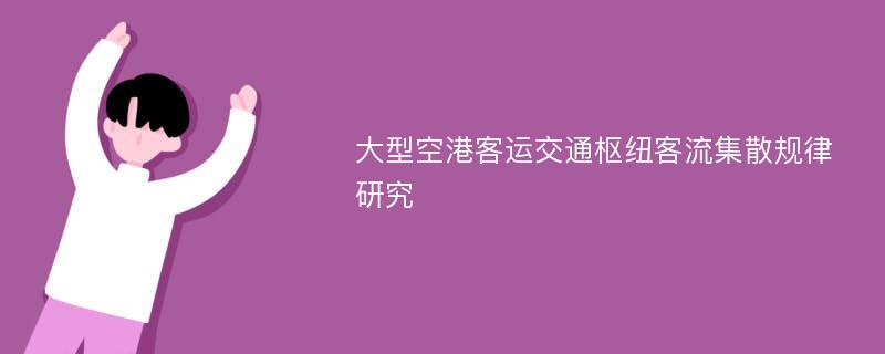 大型空港客运交通枢纽客流集散规律研究