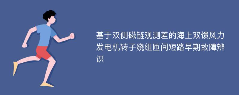 基于双侧磁链观测差的海上双馈风力发电机转子绕组匝间短路早期故障辨识