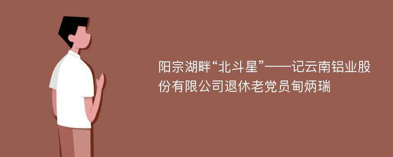 阳宗湖畔“北斗星”——记云南铝业股份有限公司退休老党员甸炳瑞