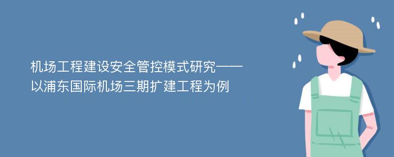 机场工程建设安全管控模式研究——以浦东国际机场三期扩建工程为例